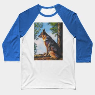 German Shepherd Fine Art Painting Baseball T-Shirt